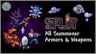 Terraria Split Mod  All Summoner Armors amp Weapons Guide [upl. by Metah70]