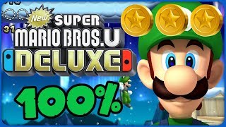 New Super Mario Bros U Deluxe 💚 4S Fliprus Floes 💚 100 All Star Coins [upl. by Kimitri736]