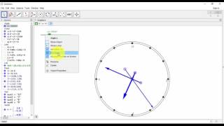 Animated clock in Geogebra Tutorial [upl. by Refanej]