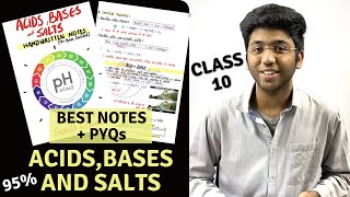 Acids Bases and Salts Notes with PYQs for Boards Class 10 [upl. by Auhsuj193]