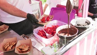 Italian Street Food Sweet Poffertjes from Holland Tasted in Milano [upl. by Nabla]