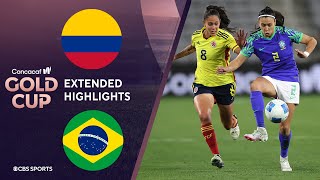 Colombia vs Brazil Extended Highlights  CONCACAF W Gold Cup I CBS Sports Attacking Third [upl. by Ailelc]