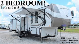 Check out THIS 2 BEDROOM RV 2022 Forest River Sandpiper 384QBOK  Luxury Edition [upl. by Vine215]