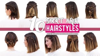 10 Quick and easy hairstyles for short hair  Patry Jordan [upl. by Nnaycnan]