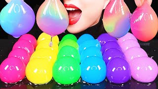 ASMR EDIBLE UNICORN WATER BOTTLES HOW TO MAKE GIANT RAINBOW POPPING BOBA EATING SOUNDS MUKBANG 먹방 [upl. by Acireh]