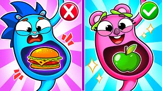 Healthy Food VS Junk Food  Learn Good Habits 🍎🍔 Stay Health With Baby Zoo TV [upl. by Nev]