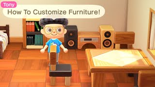 Animal Crossing New Horizons How To Customize Furniture [upl. by Rooney30]