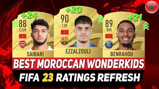 FIFA 23 WONDERKIDS 🇲🇦 ✸ BEST YOUNG MOROCCAN TALENTS ON CAREER MODE ftEZZALZOULISAIBARIBENRAHOU [upl. by Astra]