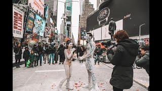 Unique Surprise Bodypaint Proposal in Times Square [upl. by Mandi]