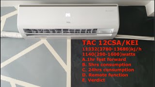 TCL Titan Gold TAC12csa kei 15HP inverter aircon review and power consumption [upl. by Barkley]