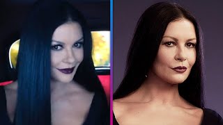 Catherine ZetaJones TRANSFORMS Into Morticia Addams for Wednesday [upl. by Ikim]