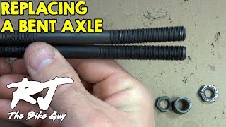 How To Replace A Bent Axle On A Bike Wheel [upl. by Yehs342]