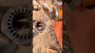 The process of removing copper from the rotors of motors tools recycling shorts [upl. by Sackey]