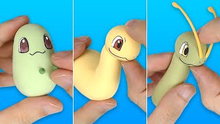 Pokémon Figures Making  Chikorita lineBayleef Meganium  Clay Art [upl. by Gibe]