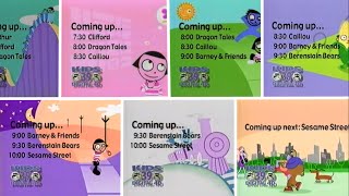 PBS Kids Weekday Schedule Bumper Compilation 2004 WFWATV [upl. by Esidarap720]