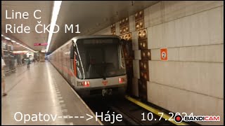 Line C Ride ČKD M1 to Háje [upl. by Brookner]