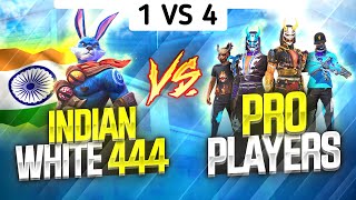 Indian White444 Vs Pro players  Free Fire 1 Vs 4 Insane Clash Squad Battle  Garena Free Fire [upl. by Hotze]