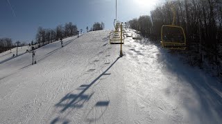 Yellow Riblet Triple Chairlift at Nubs Nob [upl. by Oninrutas665]