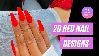 20 Red Nail Designs That Are Trending Right Now [upl. by Byrn]