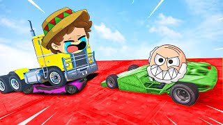 ¡CAMION vs COCHE RAMPA 😱😂 GTA 5 pero SILVIO y PANCRACIO CHOCAN en SUPER AUTOS [upl. by Thorny785]