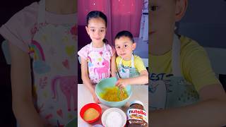 Children make delicious banana Nutella brioche shorts cooking viral trending kids shortsfeeds [upl. by Llirrem]