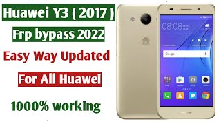 GOOGLE ACCOUNT LOCK FRP BYPASS HUAWEI Y3 2017  CROU00  WITHOUT PC 100  working [upl. by Nekciv541]