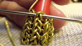 Copy of Elizabethan Embroidery  Goldwork Acorn [upl. by Adnovaj211]