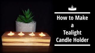 How to Make a Tealight Candle Holder  Easy Scrap Wood Project for Beginners [upl. by Ahtiekal]