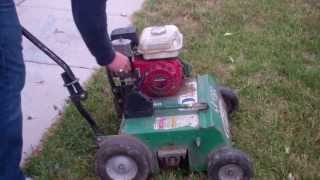 HOW TO USE A POWER RAKE or Dethatch a lawn [upl. by Vaden]