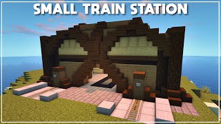 Minecraft How to Build a Small Train Station Tutorial 2020 [upl. by Ferri]