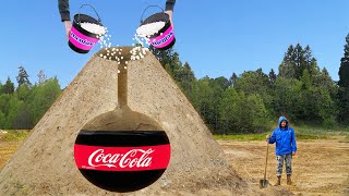 Experiment Giant Volcano with Coca Cola VS Mentos Volcanic Eruption [upl. by Yendirb]