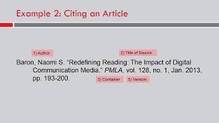 MLA Works Cited 8th Edition [upl. by Olegnaid]