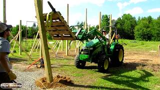 Pole Barn Construction Part 1 Setting Posts  Useful Knowledge [upl. by Oelak]