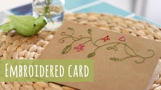 Card making tutorial embroidered card [upl. by Sousa]