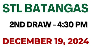 STL batangas draw result today live 430 PM  December 19 2024 430 PM draw [upl. by Lenee139]