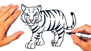 Cómo dibujar un Tigre fácil  Dibujo de Tigre [upl. by Akemehc]