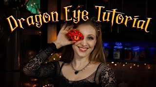 Dragon Eye Tutorial Polymer Clay amp Glass Cabochon Easy DIY [upl. by Astor]