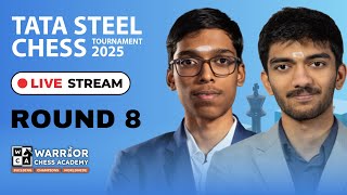 Round 8  Tata Steel Chess Tournament 2025  🔴 LIVE  Pragg vs Gukesh  Arjun vs Alexey [upl. by Rahel]