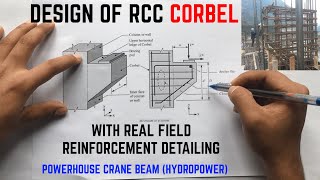 Design of RCC Corbel with real field reinforcement practices  IS 456200 and BS 8110 [upl. by Acinnad633]