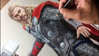 Drawing Thor  Avengers Timelapse  Artology [upl. by Aljan189]