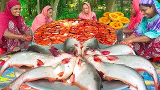 Pangas Fish Curry with Sweet Pumpkin  Pangasius Fish Delicious Curry Recipe Cooking in Village [upl. by Ennairej452]