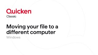 Quicken Classic for Windows  Moving a data file from one computer to another [upl. by Lidda]