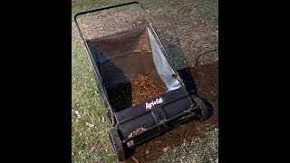 AgriFab 450218 26 Inch Push Lawn Sweeper rake Clean Tree Leaves Debris easy Spring Summer Fall BlK [upl. by Seek]