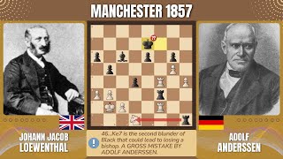 Chess Game  Johann Jacob Loewenthal vs Adolf Anderssen  Manchester 1857 [upl. by Hirza]