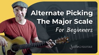 Alternate Picking the C Major Scale For Beginners [upl. by Moya]