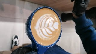 Speciality Coffee Training  Barista art skills  Coffee Latte Art Tutorial tulip latte art [upl. by Ahsieyk]