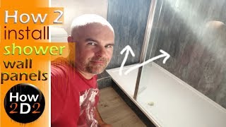 How to install shower wall boards Bathroom panels fitting splashback [upl. by Christophe]