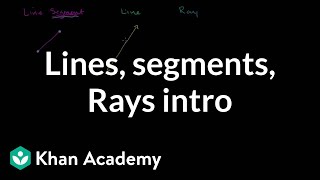 Intro to lines line segments and rays  Geometry  Khan Academy [upl. by Lyrem610]