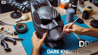 Make DARK KNIGHT COWL from Cardboard  Full Batman Mask with Templates  Full Dark Knight Cowl [upl. by Adnola]