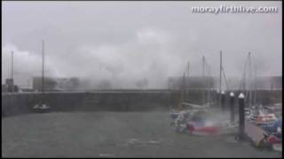 Stormy seas at Hopeman Harbour Moray [upl. by Esiahc]